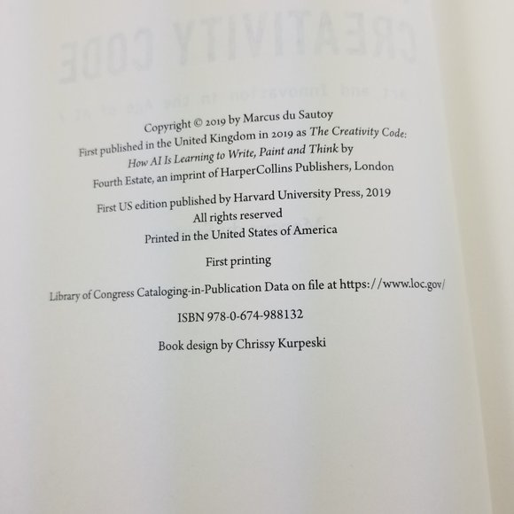 Marcus Du Sautoy The Creative code Art and Innovation in the age of Ai 1stprint - Picture 11 of 12